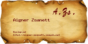 Aigner Zsanett névjegykártya